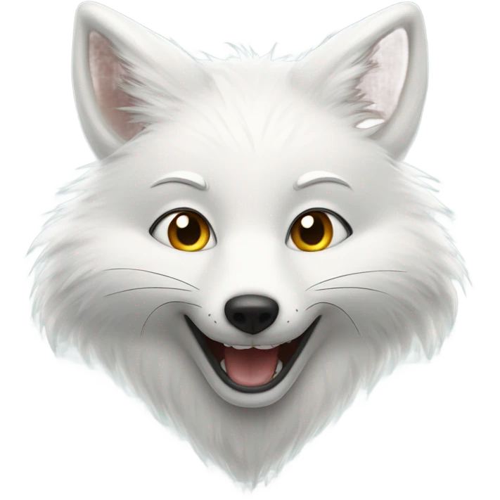 White fox grin emoji