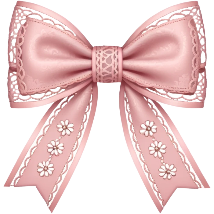 A Light Pink lace bow  emoji