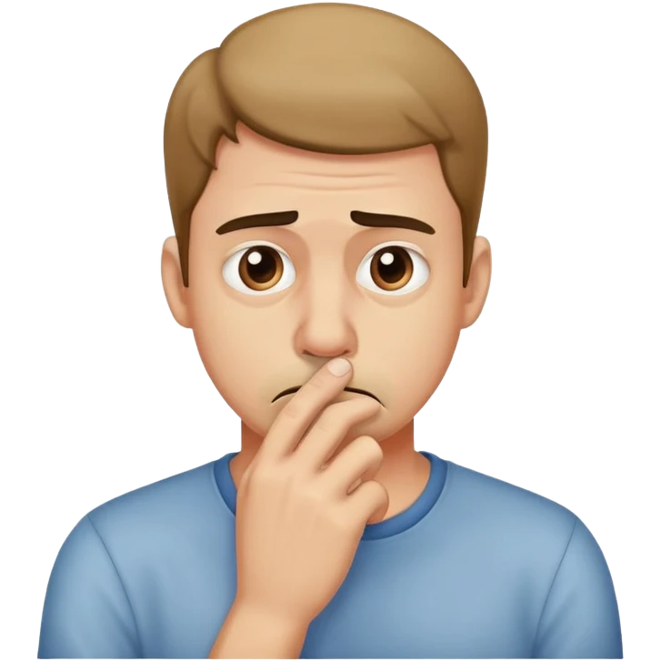 A guy holding his nose because something stinks  emoji