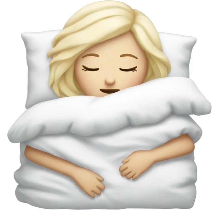 White blond girl sleeping emoji