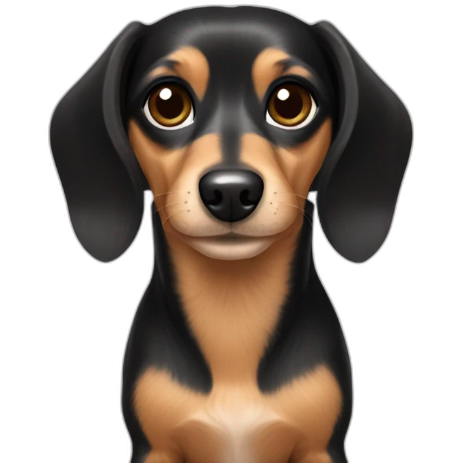 Long hair dachshund Chihuahua mix with black & dark brown hair emoji