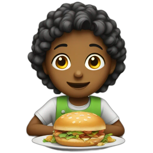 kids eating at a restaurant emoji