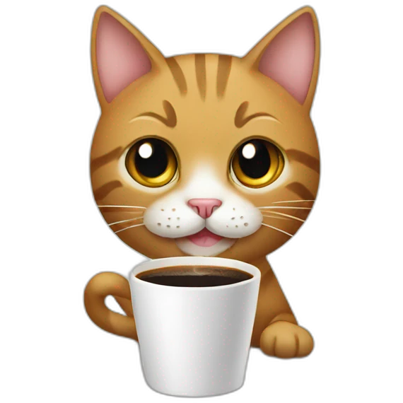cat with coffee emoji