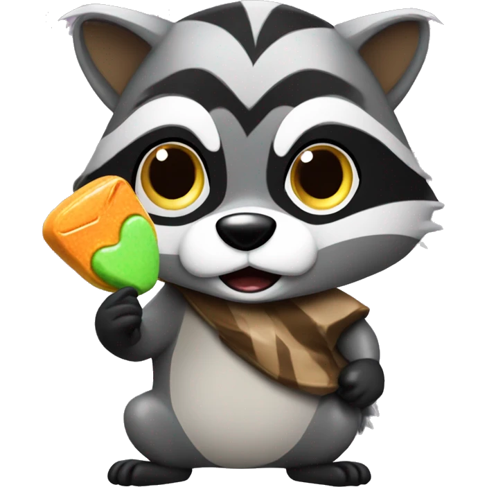 racoon stealing candy emoji
