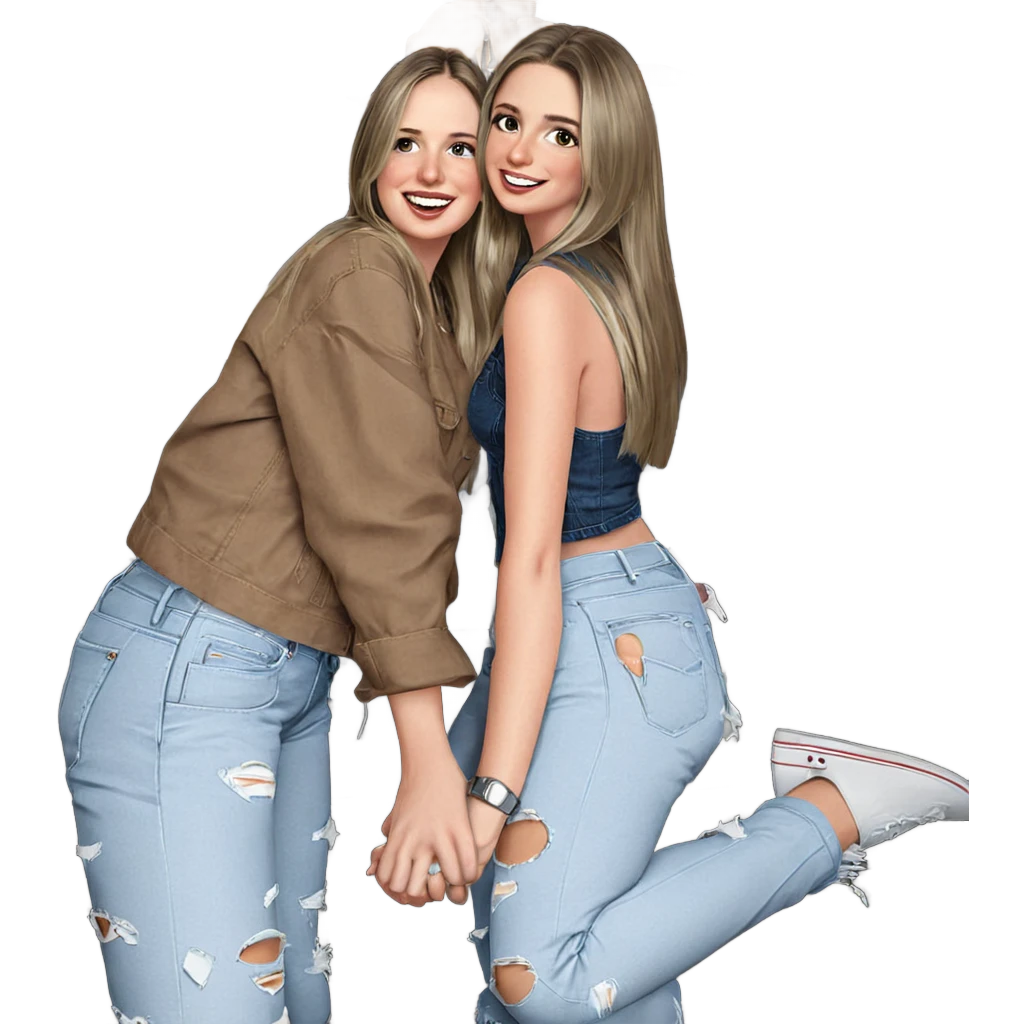 girls in torn denim jeans emoji