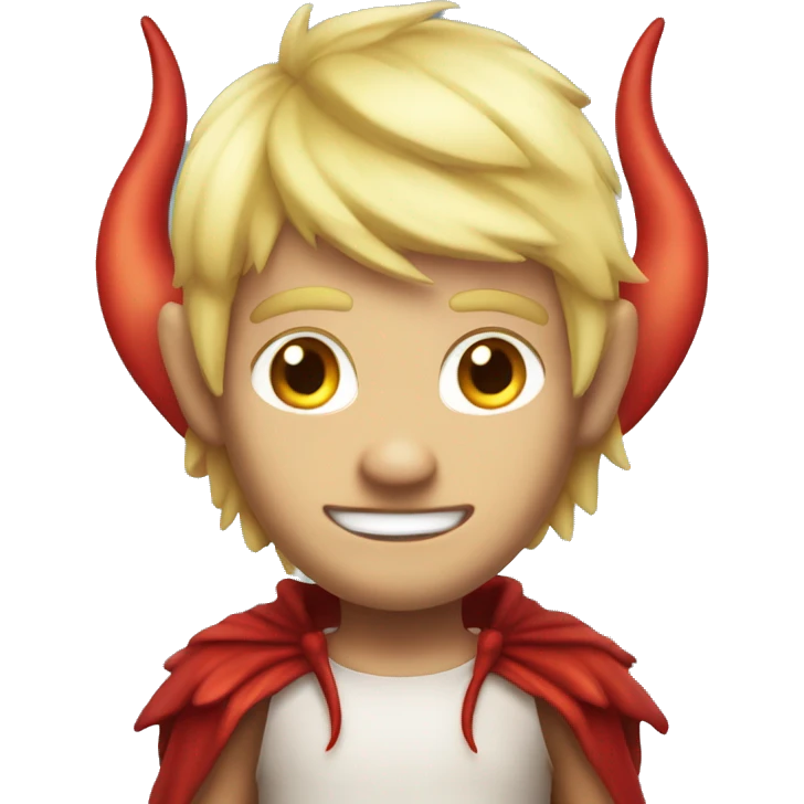 male fairy with devil ears but friendly and blond emoji