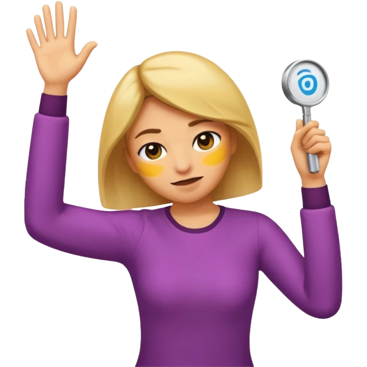 Haz un emoji mujer haciendo un dab ( la pose es un brazo levantado en diagonal estirado , el otro brazo hacia la misma dirección pero doblado a la altura de la cara ) emoji