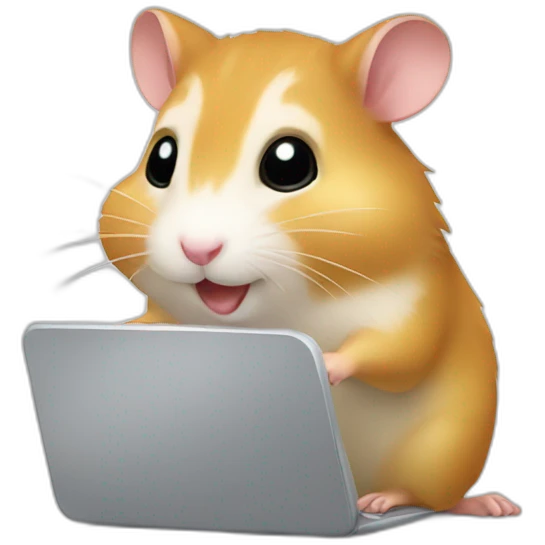 hamster working on laptop emoji