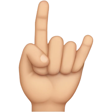 cross your ring and your middle finger and make a circle with your thumb and your pointer finger emoji