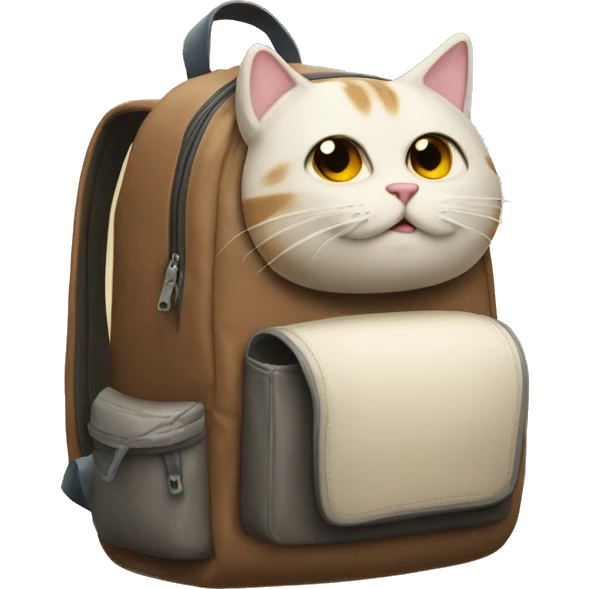 Back pack with cat poking out of it emoji
