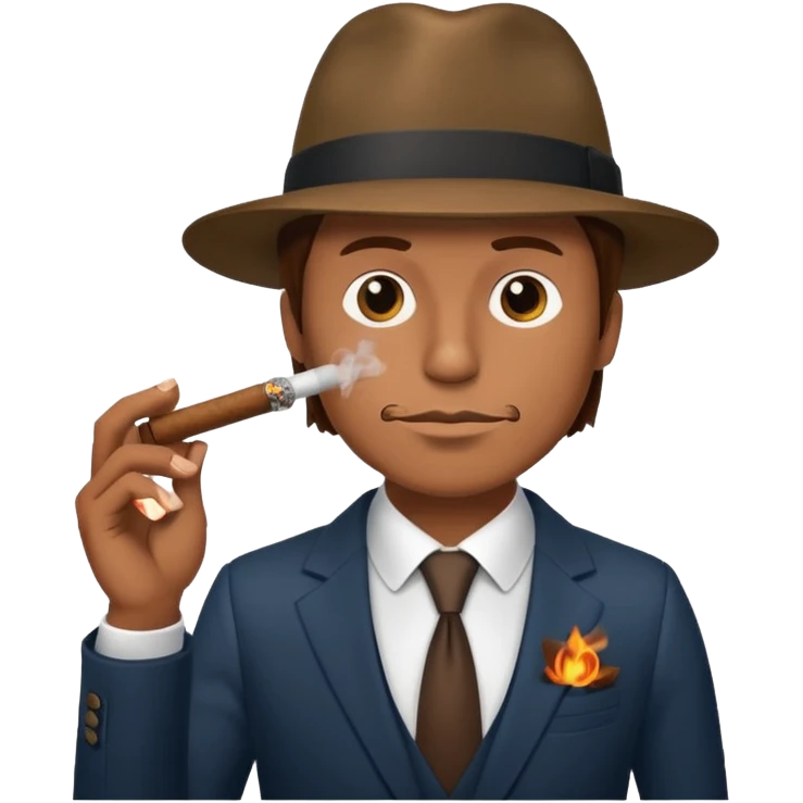 no smoking sign with a man who smoks cigar emoji