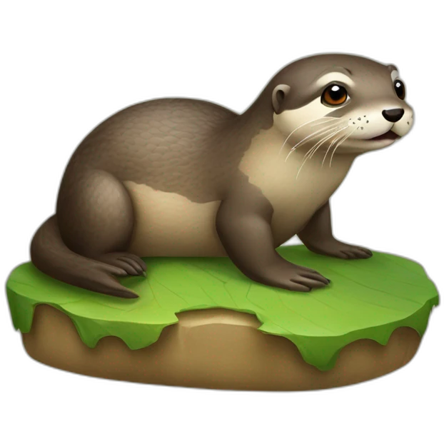 loutre sur tortue emoji