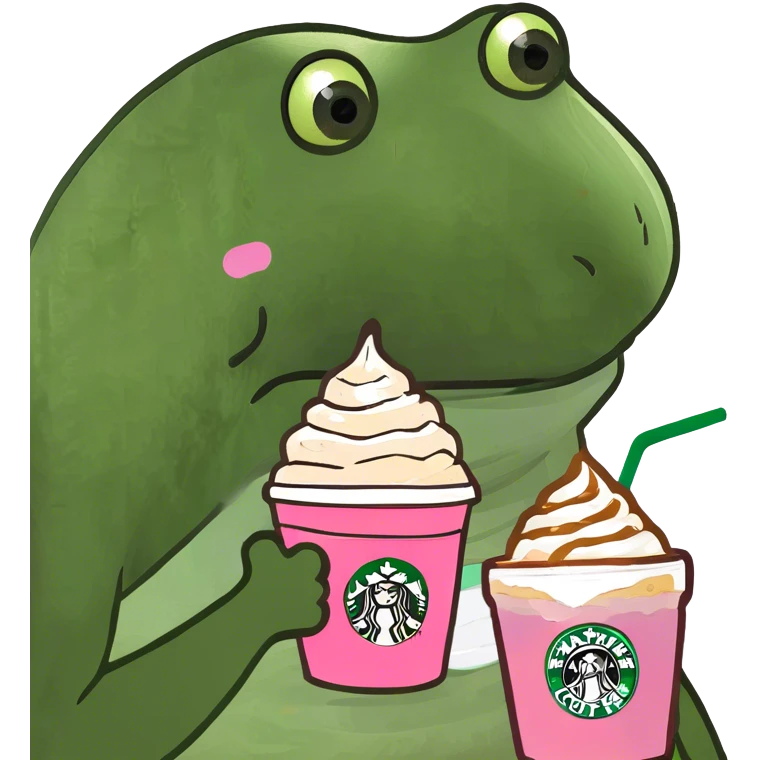 Pink Starbucks drink with Carmel and whipped crème emoji