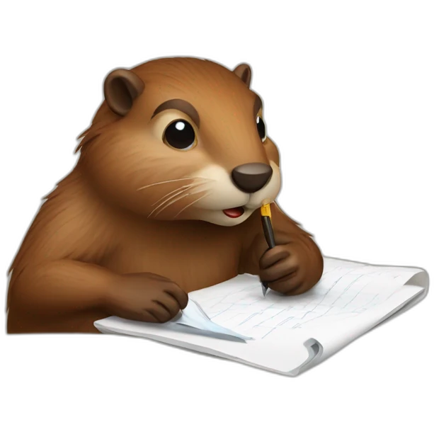 Beaver writing code emoji