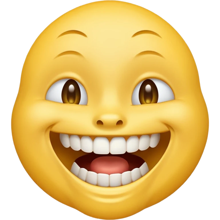 grinning face emoji, classic style, open mouth, showing teeth emoji