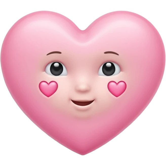 A baby pink heart shape in iOS emoji style, 3D icon, plastic texture, soft reflection, minimalist design. emoji