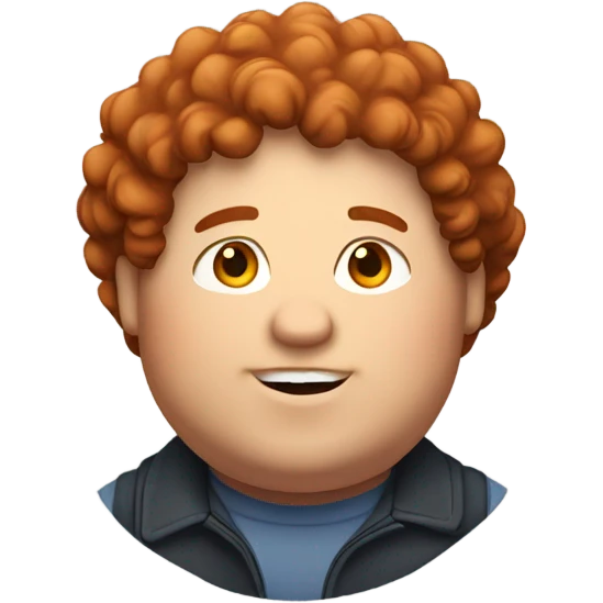 Redish curly few hair guy chubby emoji