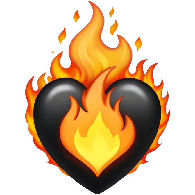 black heart in flame emoji