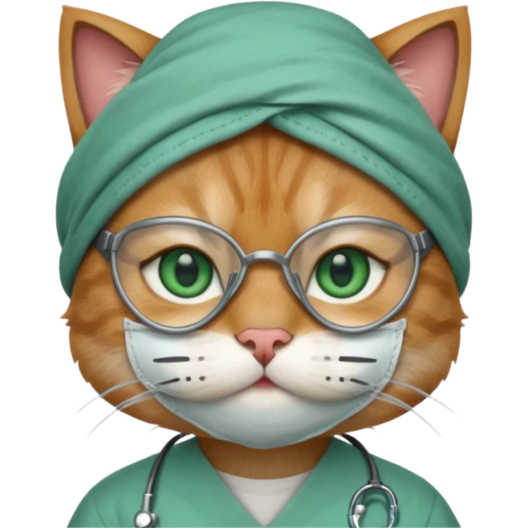 doctor cat, surgeon mask emoji