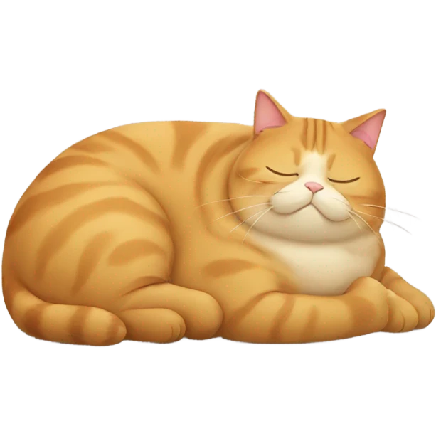 Fat cat sleeping emoji