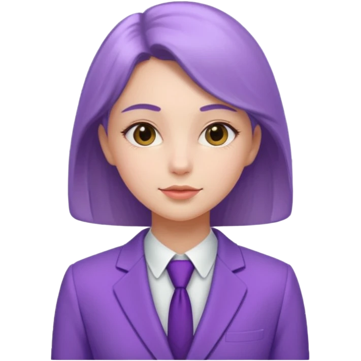 lavender-purple girl's Suit, smooth rounded neckline, simple design, glossy surface, plain background. emoji