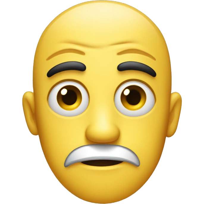 Create a yellow emoji with a side-eye expression, one eye looking sideways, a raised eyebrow, and a straight mouth for a skeptical look. emoji