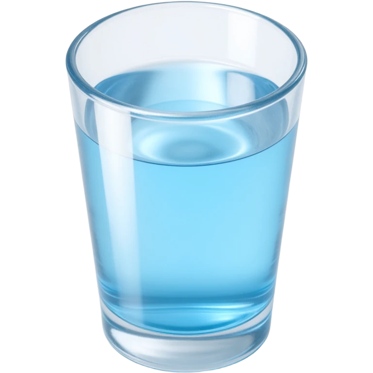 glass of water with reflections, skeuomorphism style emoji
