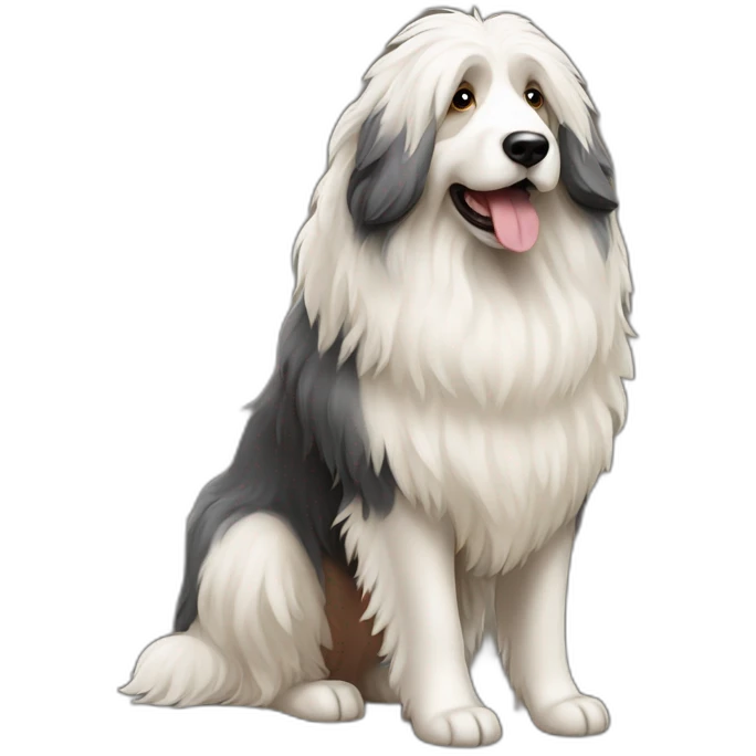 Dog old engliish sheepdog full-height emoji