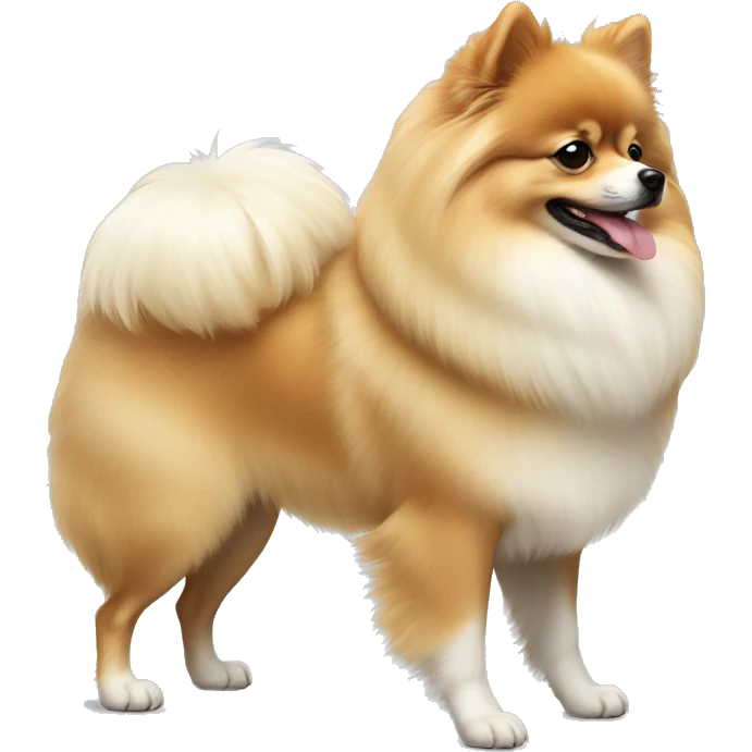Full-length milk Pomeranian side view emoji