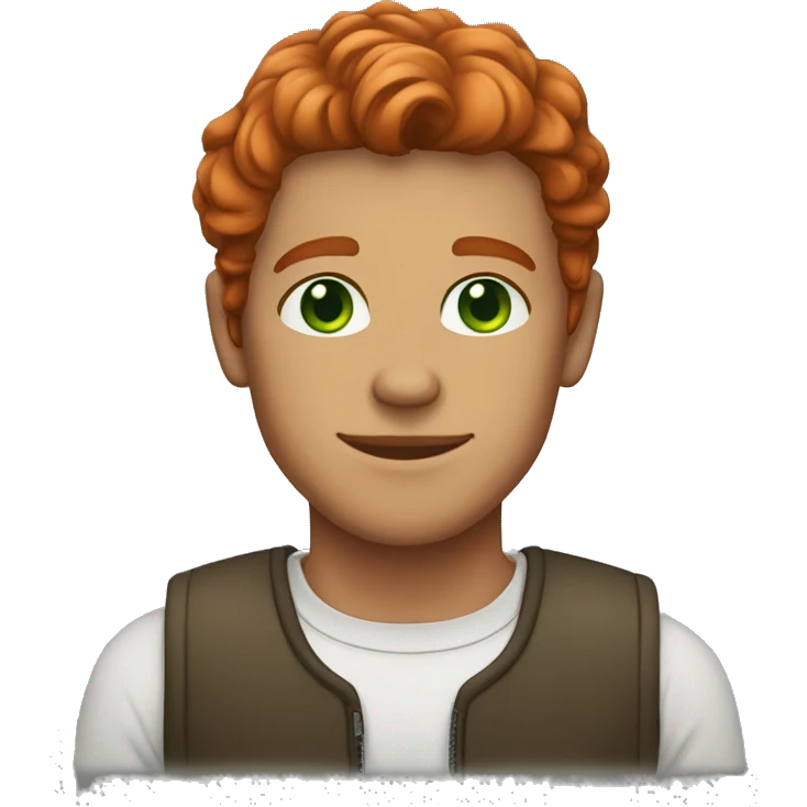 Red haired green eyed brown skinned man emoji