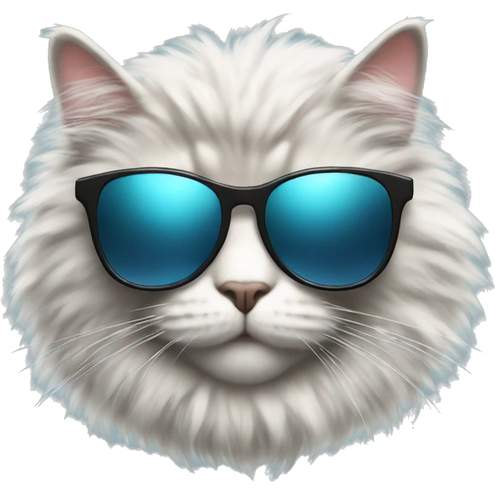 Fluffy Cat in sunglasses  emoji