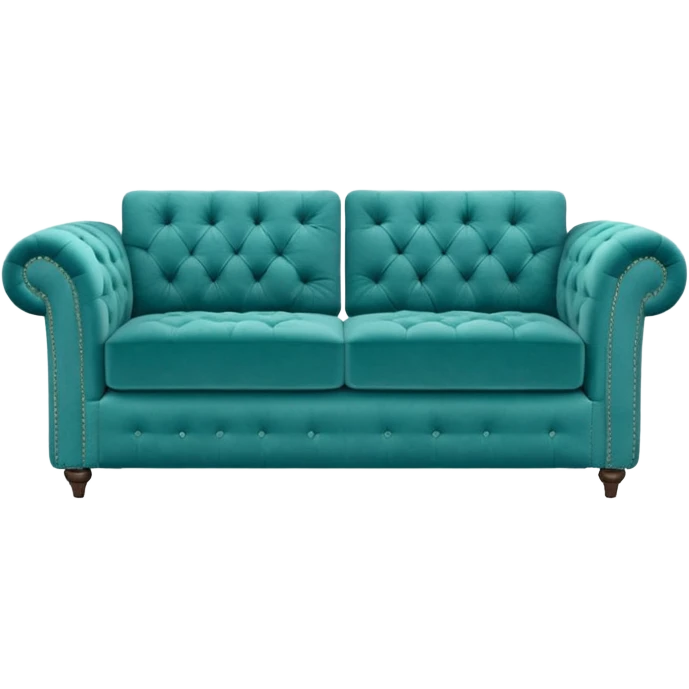 Long plain square teal couch  emoji