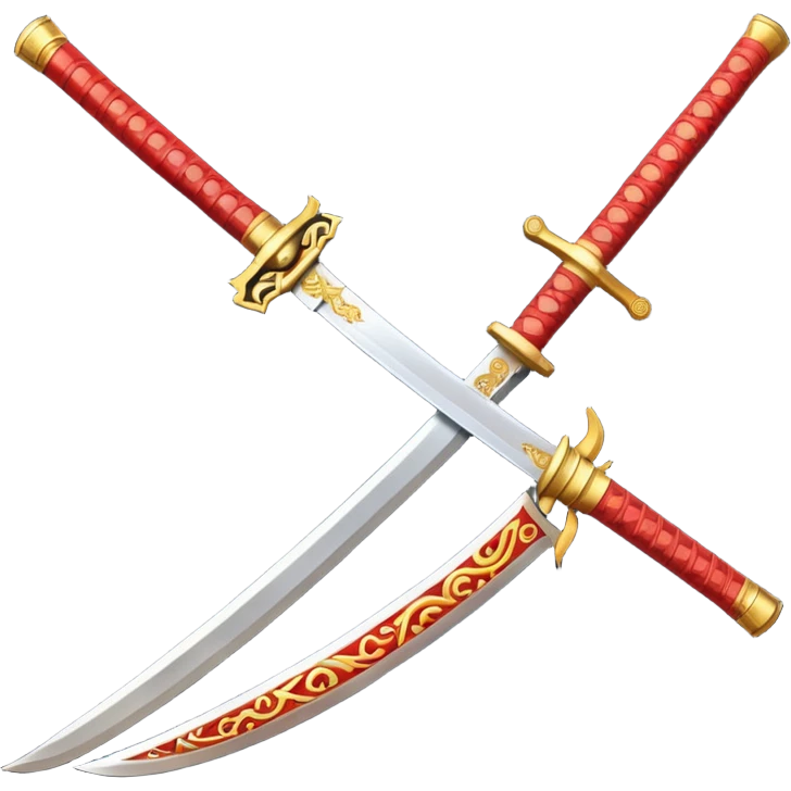 red and yellow katana emoji