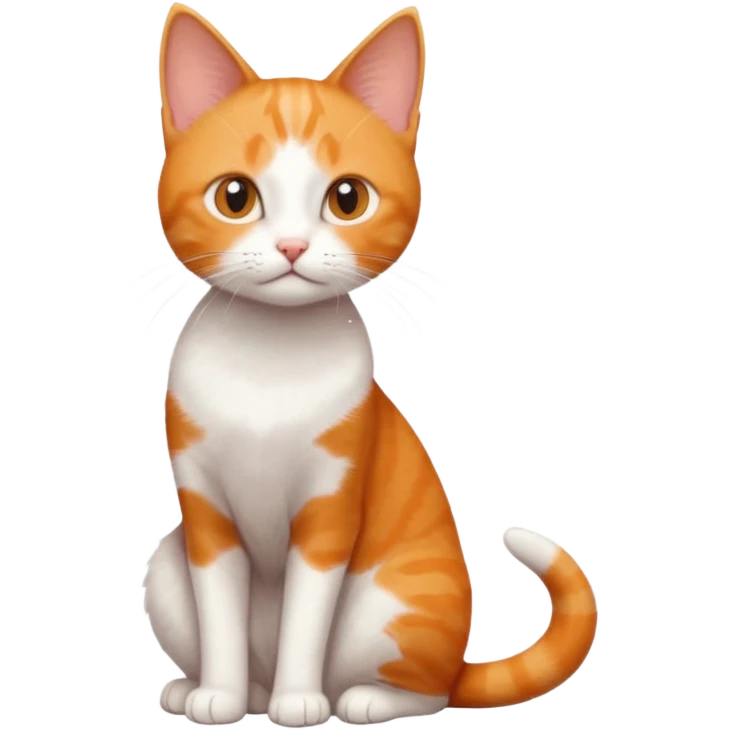 tiny skinny ginger and white cat emoji