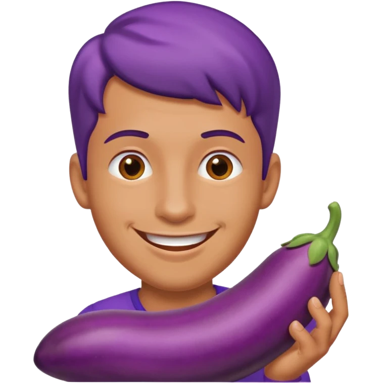 gay man emoji sucking on eggplant emoji