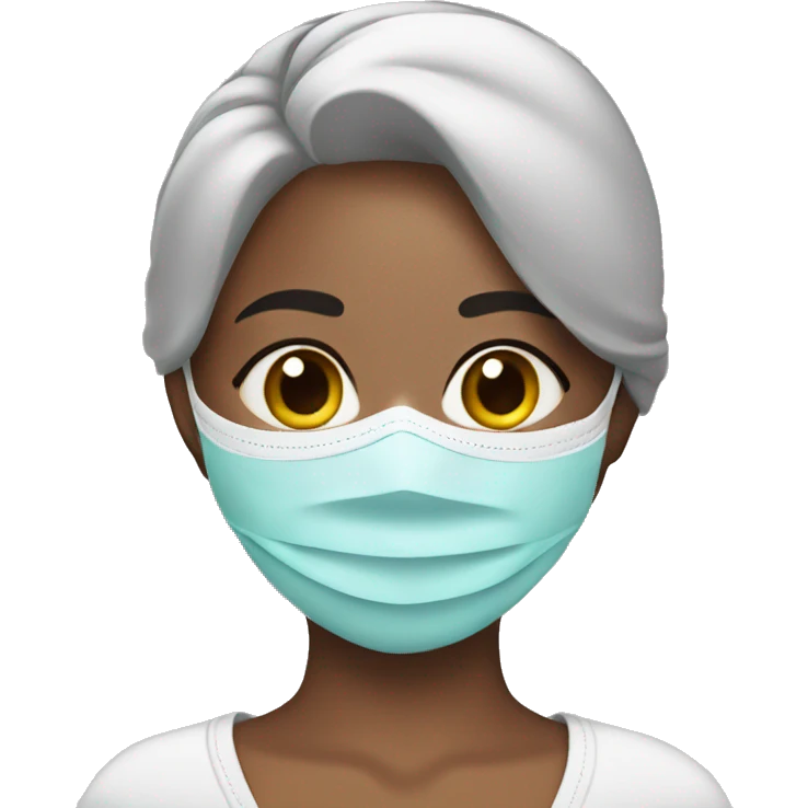 Girl with beauty face mask emoji