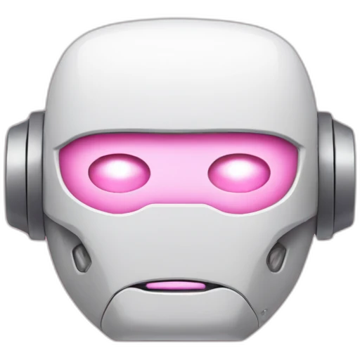 pink and white robot face sticker emoji