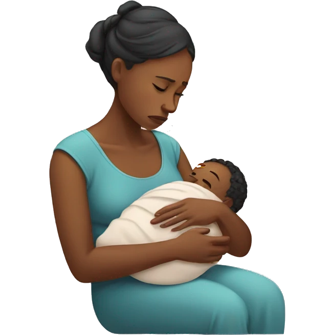 sad mother with newborn emoji