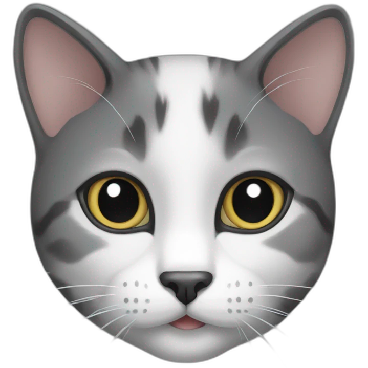 Black grey and white cat  emoji