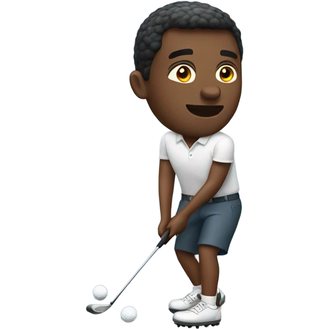 Black guy golfing emoji