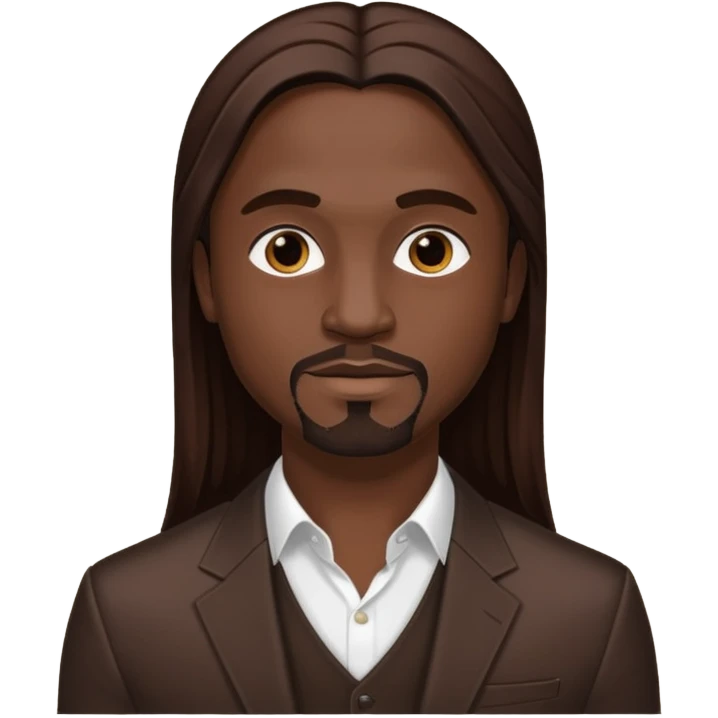 Akon with long dark brown hair emoji