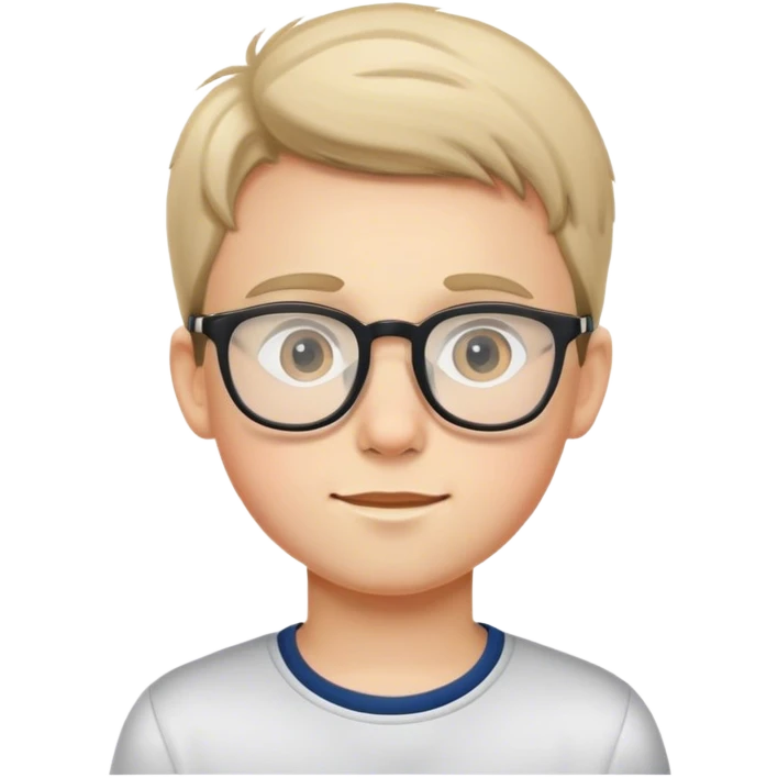 realistic portrait of boy with glasses emoji