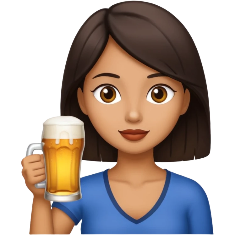 Morena bebiendo cerveza emoji