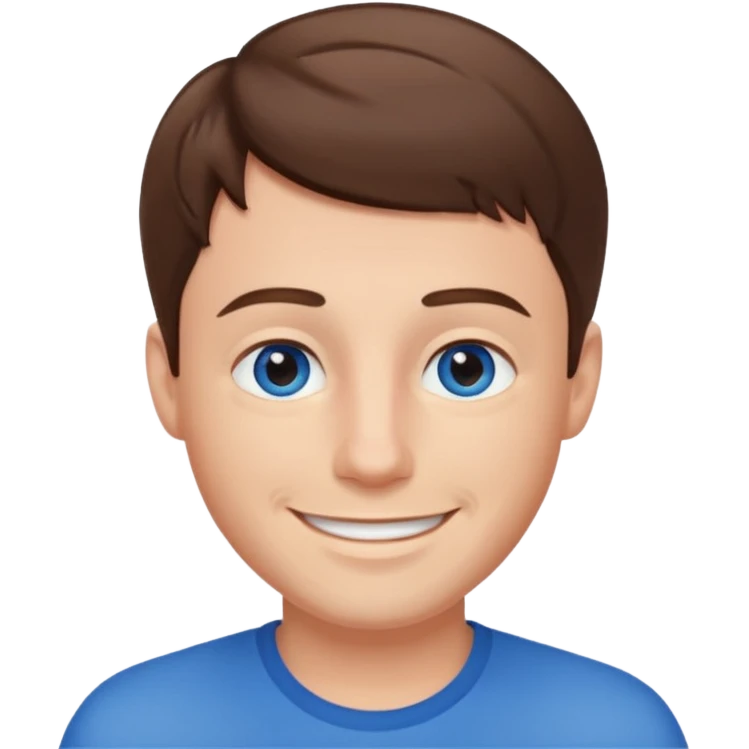 adult male with short, brown hair and blue eys emoji