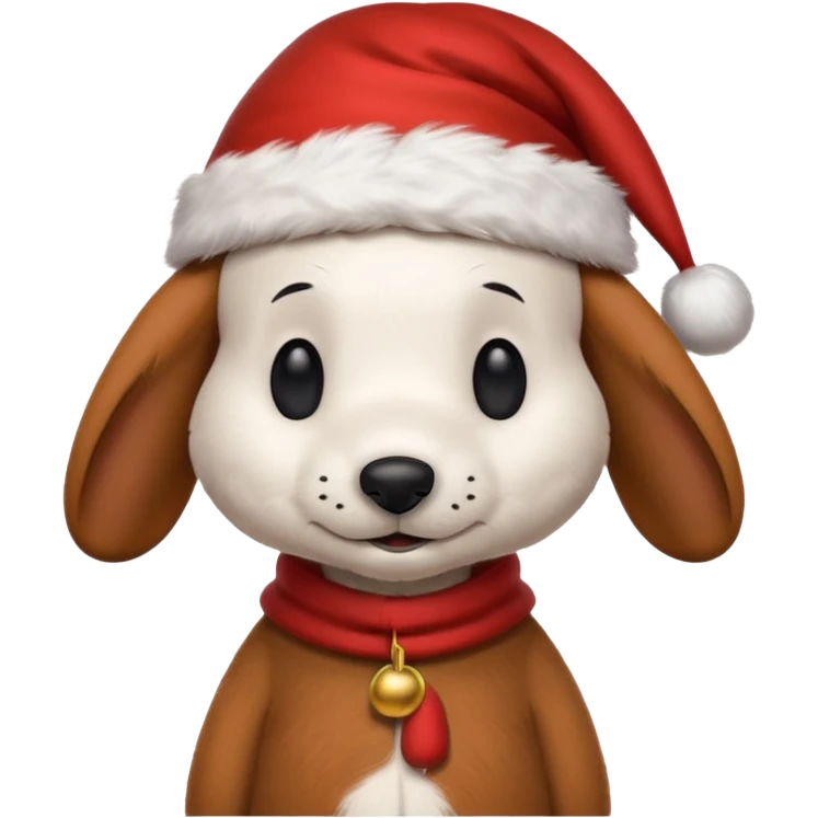 Snoopy wearing and Christmas hat human rabbit emoji