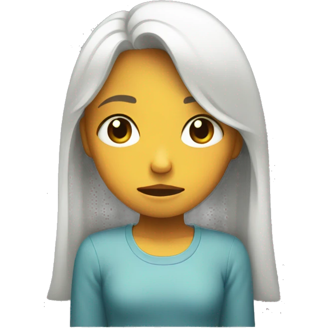 A girl crying knelt down emoji