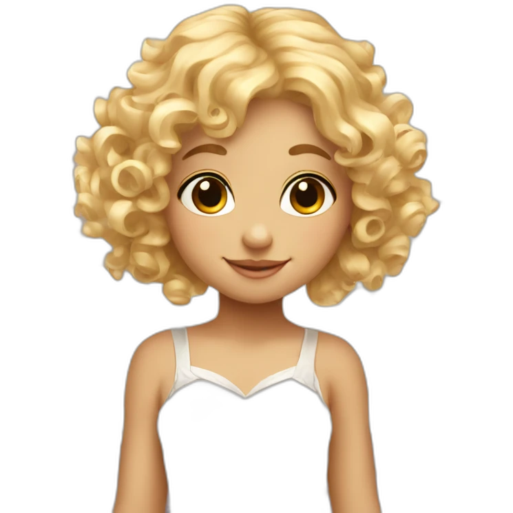 cute Angel fairy with wings and curly blond hair emoji