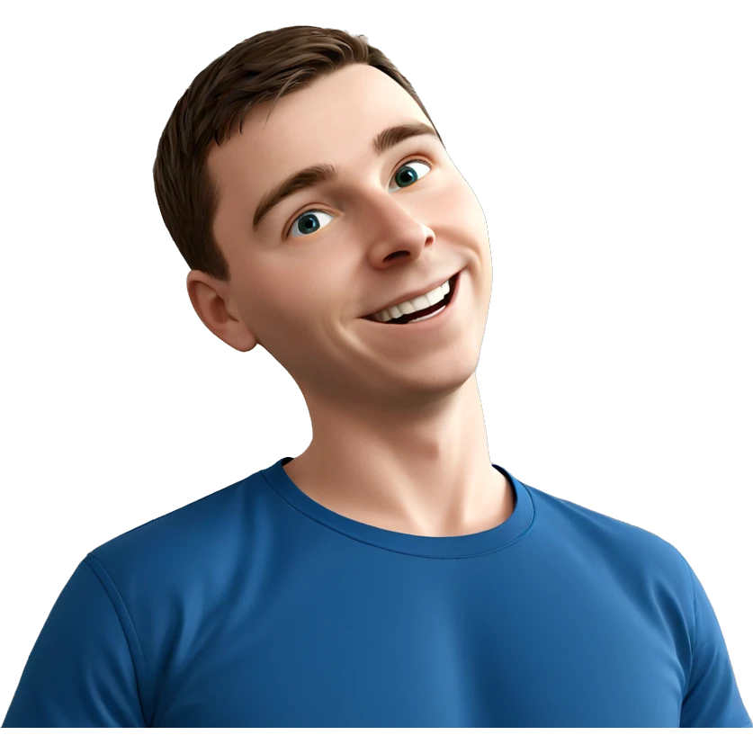 smiling boy in blue shirt emoji