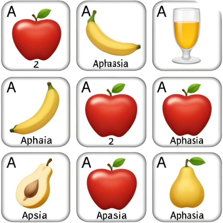 Aphasia patient cards emoji