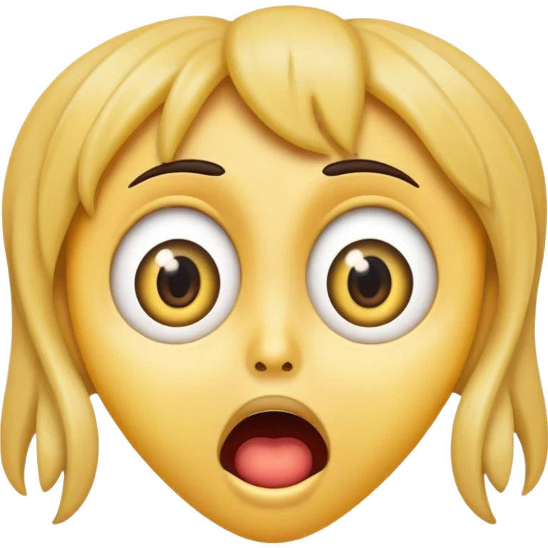 Emoji, surprised, scared, mouth twistes s-shape, big eyes emoji
